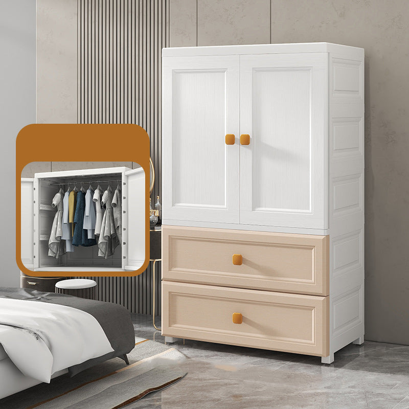 Bedroom Plastic Cabinet with Hinged Doors Matte Finish Modern Storage Cabinet