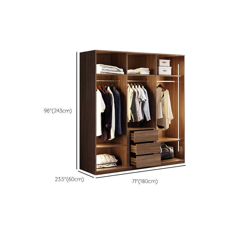 Brown Storage Cabinet with Glass Doors Contemporary Cabinet with Drawers
