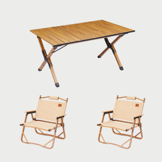 Modern Brown Picnic Table Set 1/3/5 Pcs Fold and Store Picnic Set