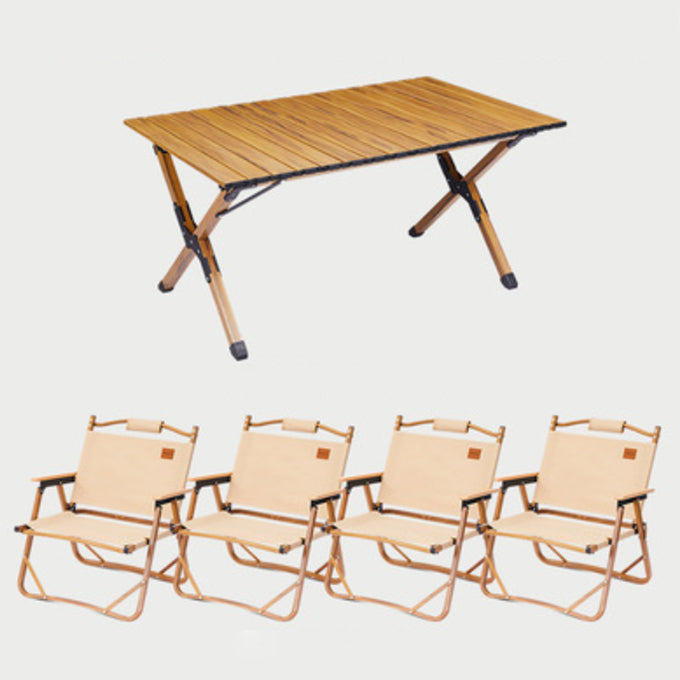 Modern Brown Picnic Table Set 1/3/5 Pcs Fold and Store Picnic Set