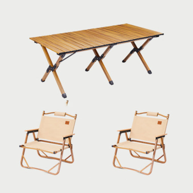 Modern Brown Picnic Table Set 1/3/5 Pcs Fold and Store Picnic Set