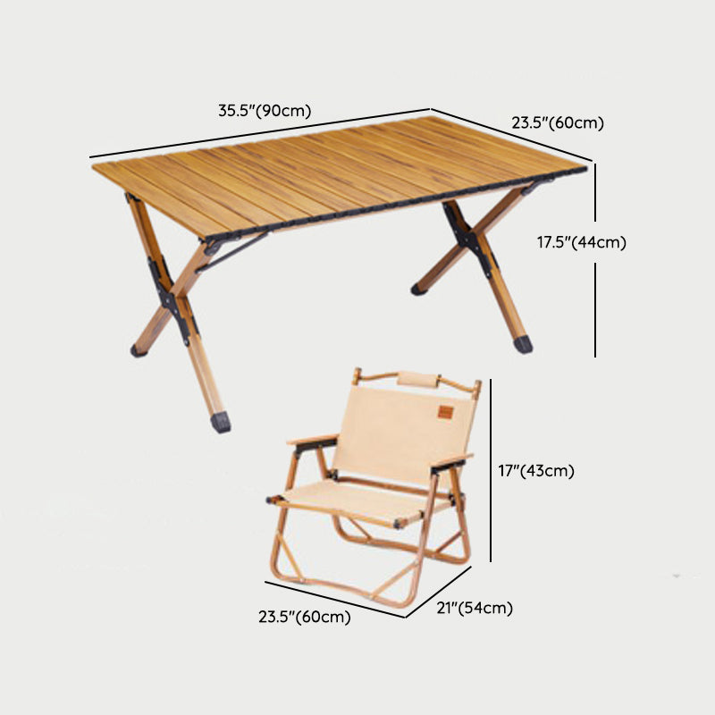Modern Brown Picnic Table Set 1/3/5 Pcs Fold and Store Picnic Set