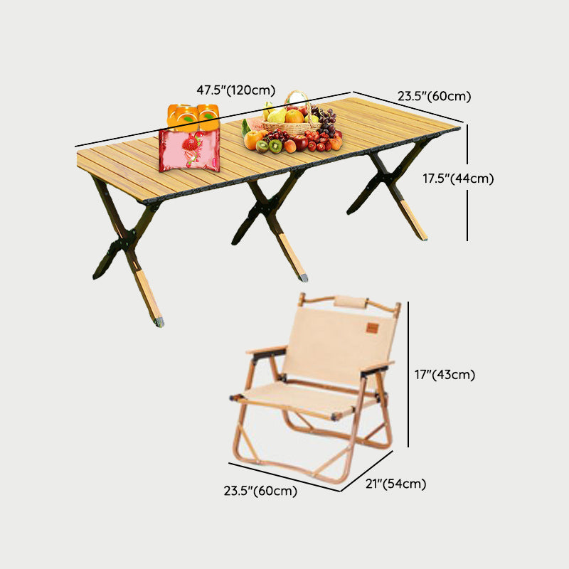 Modern Brown Picnic Table Set 1/3/5 Pcs Fold and Store Picnic Set