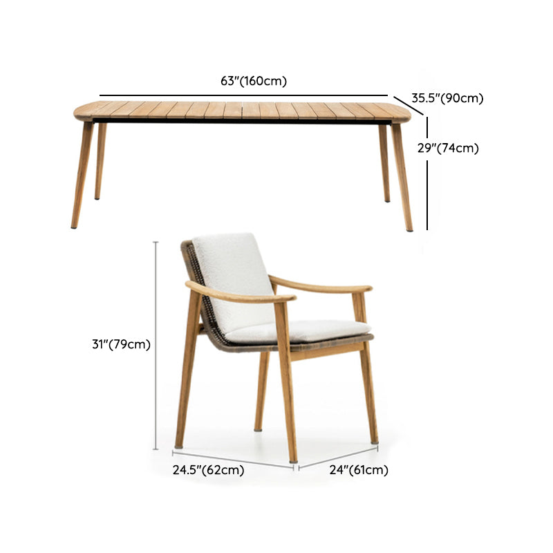 Boho Style Dining Set Solid Wood Rectangular 1/4/6 Pieces Dining Set