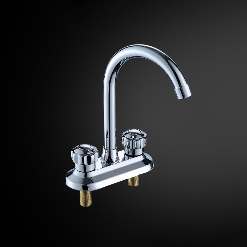 Swivel Spout Centerset Lavatory Faucet Contemporary Brass Bathroom Faucet