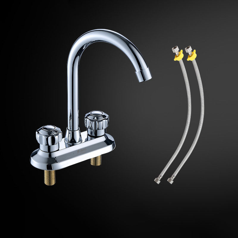 Swivel Spout Centerset Lavatory Faucet Contemporary Brass Bathroom Faucet