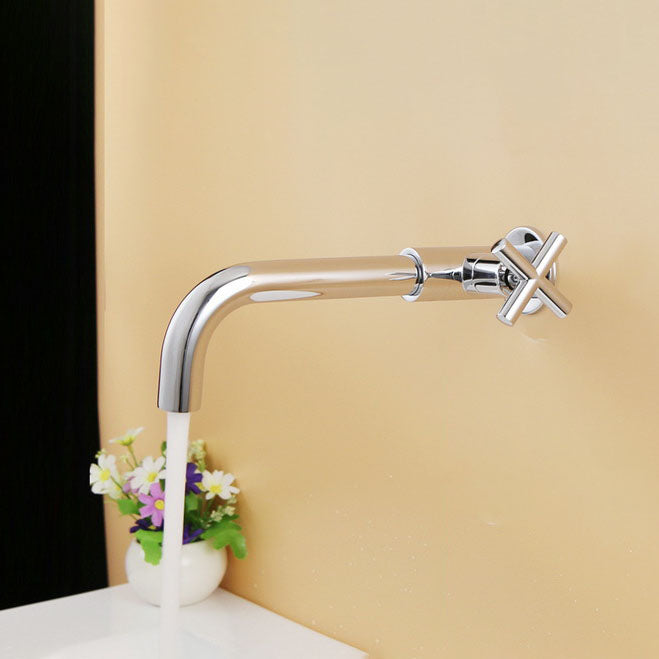 Wall Mounted Faucets Single Cross Handle Faucet for Bathroom