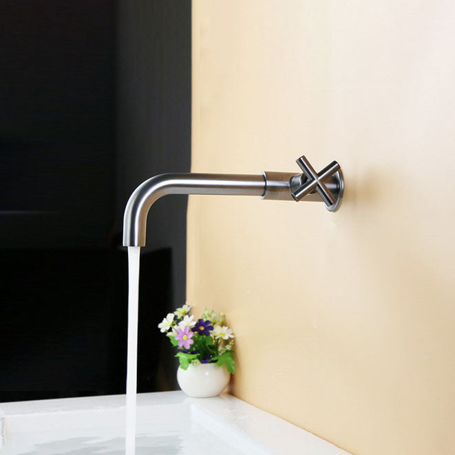 Wall Mounted Faucets Single Cross Handle Faucet for Bathroom