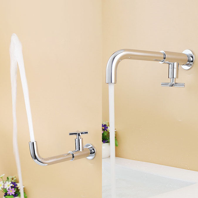 Wall Mounted Faucets Single Cross Handle Faucet for Bathroom