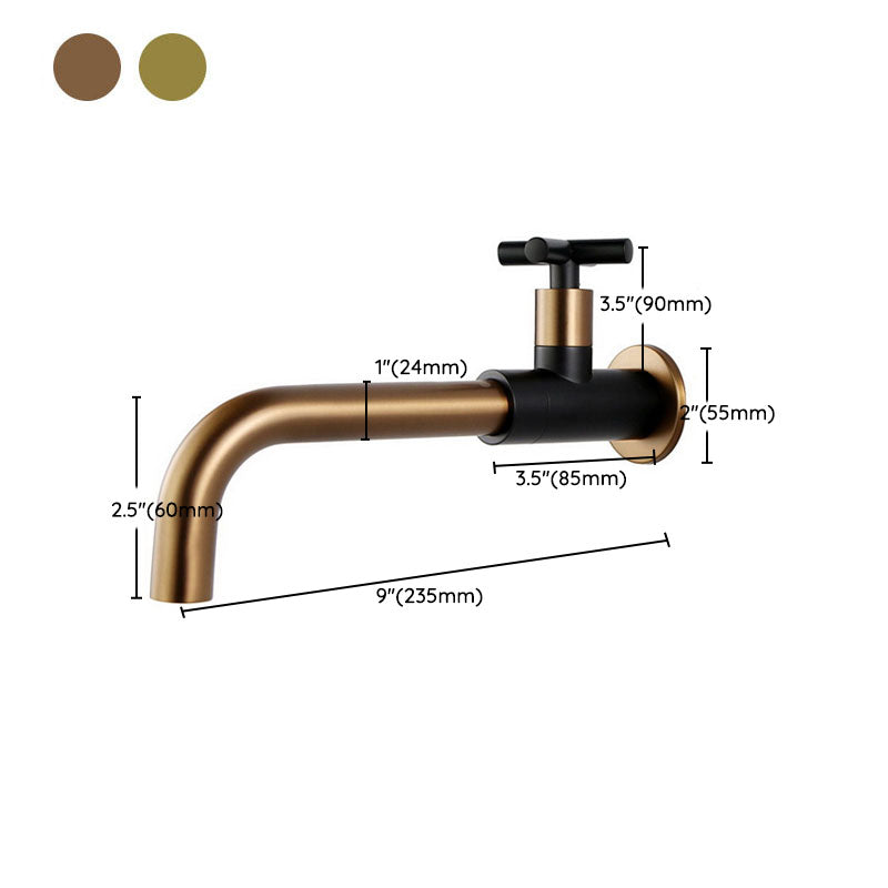 Wall Mounted Faucets Single Cross Handle Faucet for Bathroom