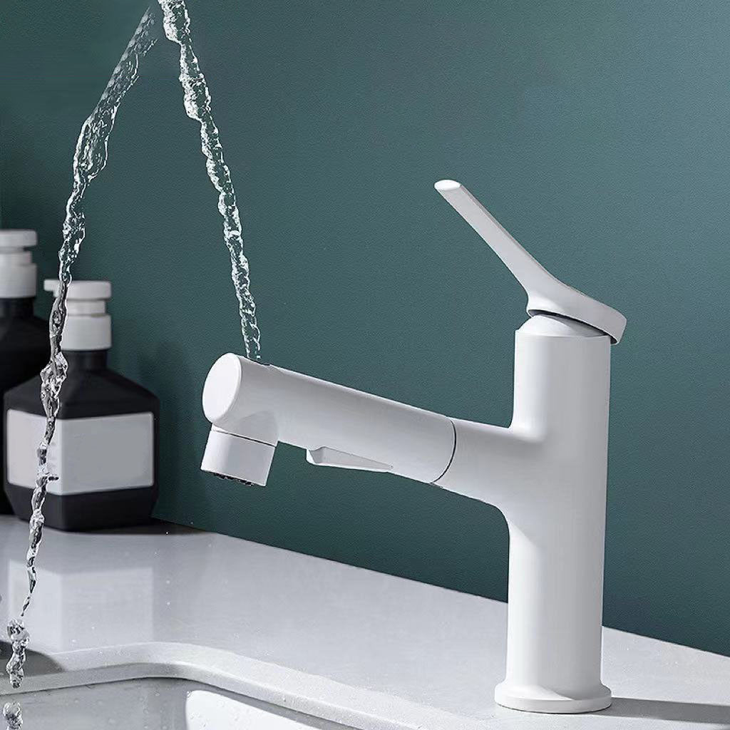 Modern Copper Sink Faucet Scratch Resistant Wide Spread Bathroom Faucet