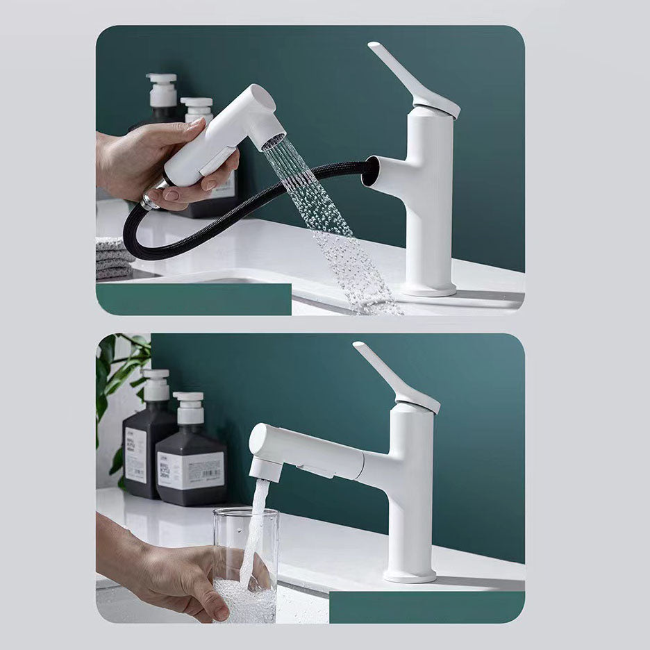 Modern Copper Sink Faucet Scratch Resistant Wide Spread Bathroom Faucet