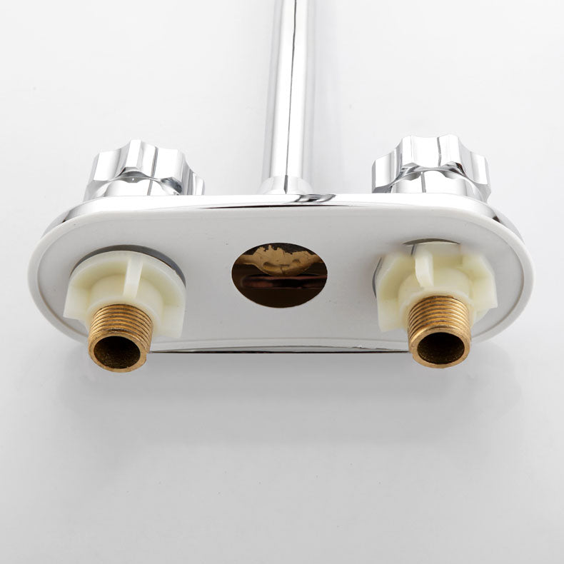 Modern Centerset Faucet Chrome 2 Knob Handles Swivel Spout Bathroom Sink Faucet