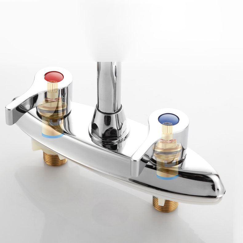 Modern Centerset Faucet Chrome 2 Knob Handles Swivel Spout Bathroom Sink Faucet