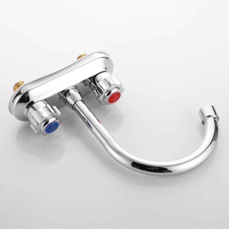 Modern Centerset Faucet Chrome 2 Knob Handles Swivel Spout Bathroom Sink Faucet