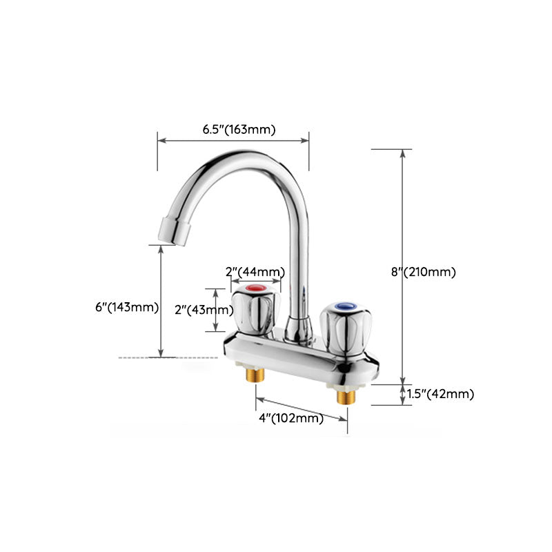 Modern Centerset Faucet Chrome 2 Knob Handles Swivel Spout Bathroom Sink Faucet