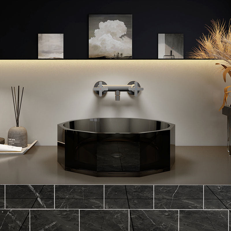 Modern Wash Stand Transparent Solid Color Resin Bathroom Sink(Not Included Faucet)