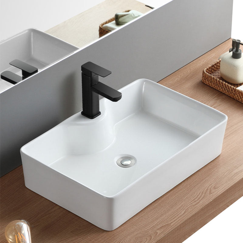 White Bathroom Sink Vessel Porcelain Bathroom Sink (Not Including Faucet)