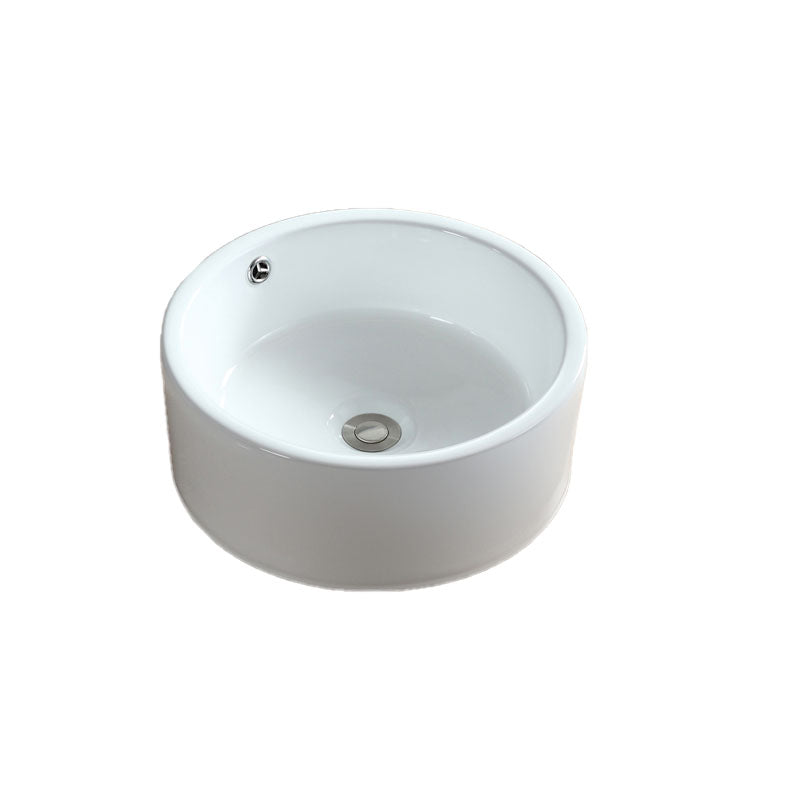 White Bathroom Sink Vessel Porcelain Bathroom Sink (Not Including Faucet)