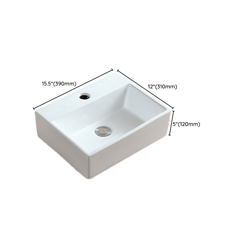 White Bathroom Sink Vessel Porcelain Bathroom Sink (Not Including Faucet)