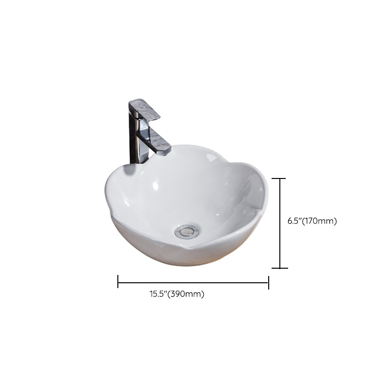Modern Bathroom Sink Solid Color Porcelain Vessel Bathroom Sink