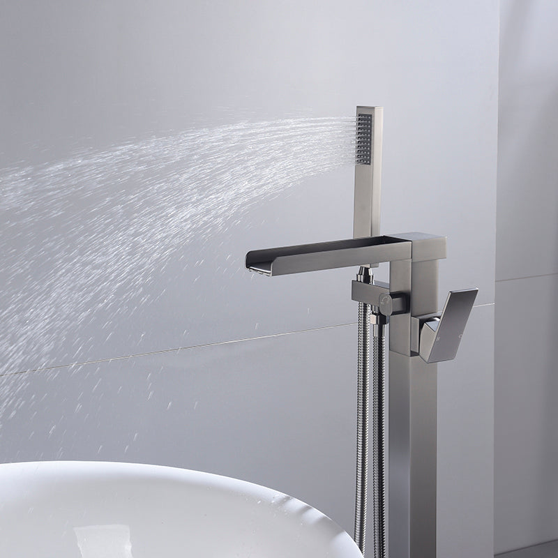 Modern Style Freestanding Tub Filler Floor Mount Freestanding Tub Filler with Hand Shower