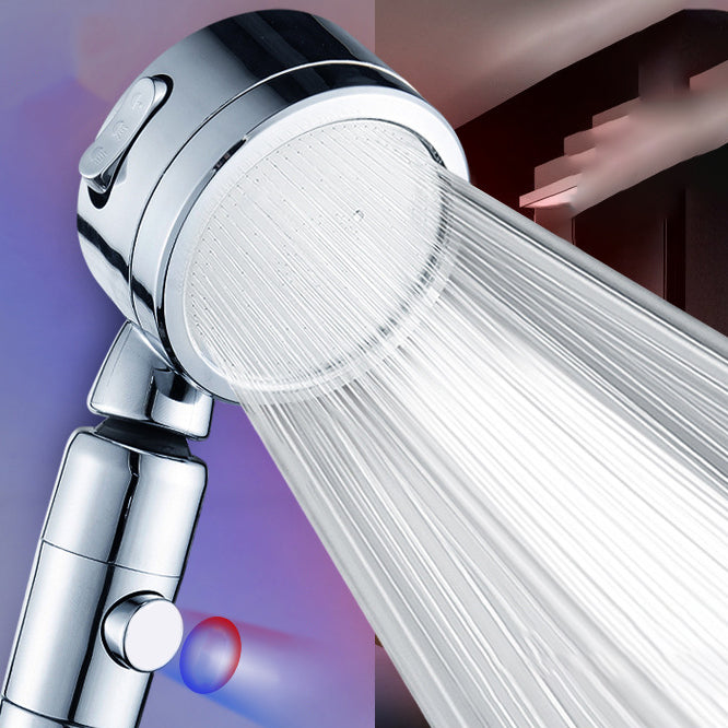 Contemporary Handheld Shower Head Round 3 Setting Spray Head in Silver