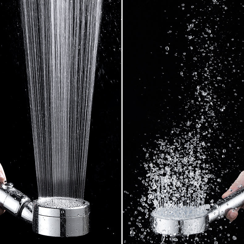 Contemporary Handheld Shower Head Round 3 Setting Spray Head in Silver