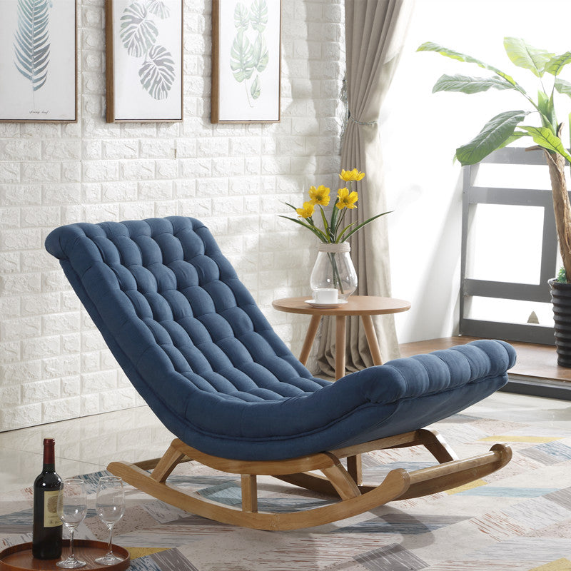 Wood Base Single Lazy Sofa Chair Lounge Leisure Home Rocking Chair