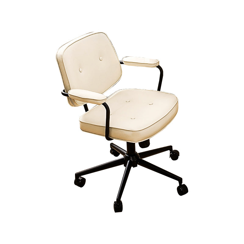 Padded Arms Desk Chair Modern Adjustable Seat Height Swivel Chair with Wheels