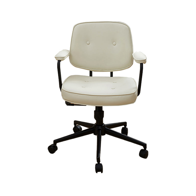 Padded Arms Desk Chair Modern Adjustable Seat Height Swivel Chair with Wheels