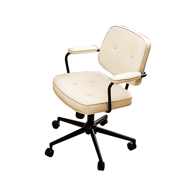 Padded Arms Desk Chair Modern Adjustable Seat Height Swivel Chair with Wheels