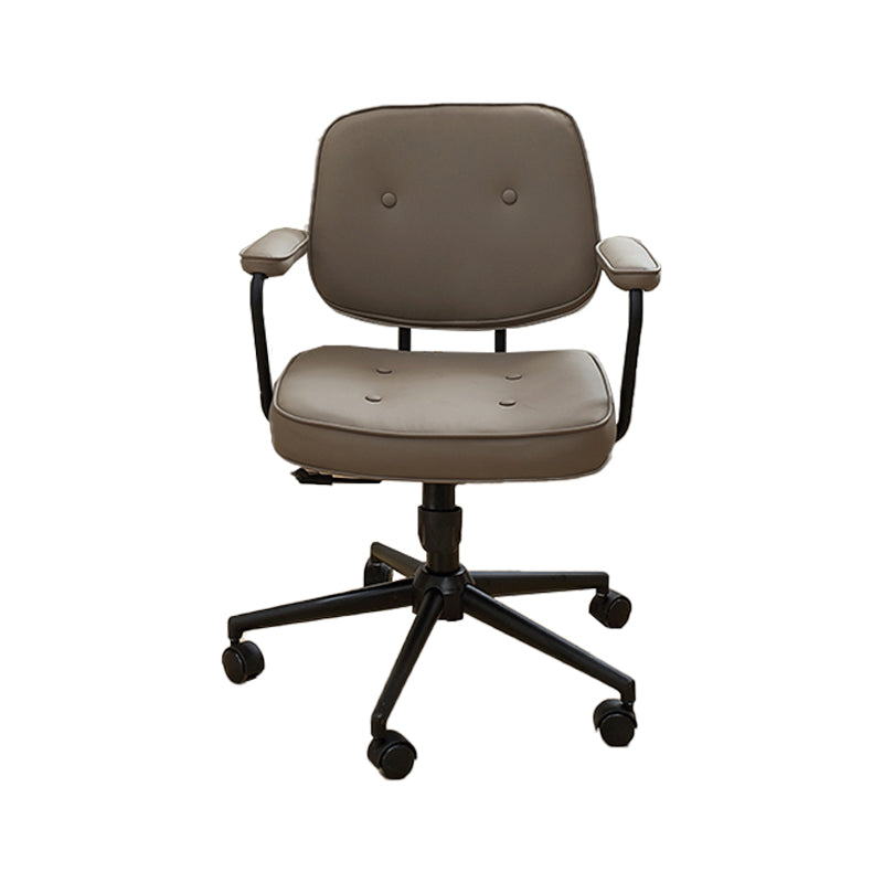 Padded Arms Desk Chair Modern Adjustable Seat Height Swivel Chair with Wheels