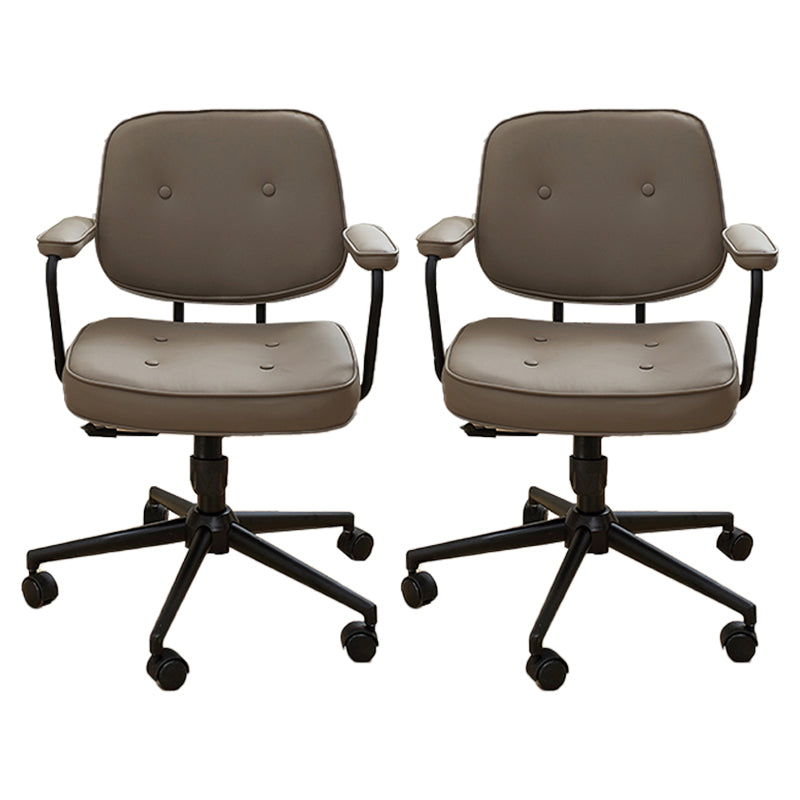 Padded Arms Desk Chair Modern Adjustable Seat Height Swivel Chair with Wheels