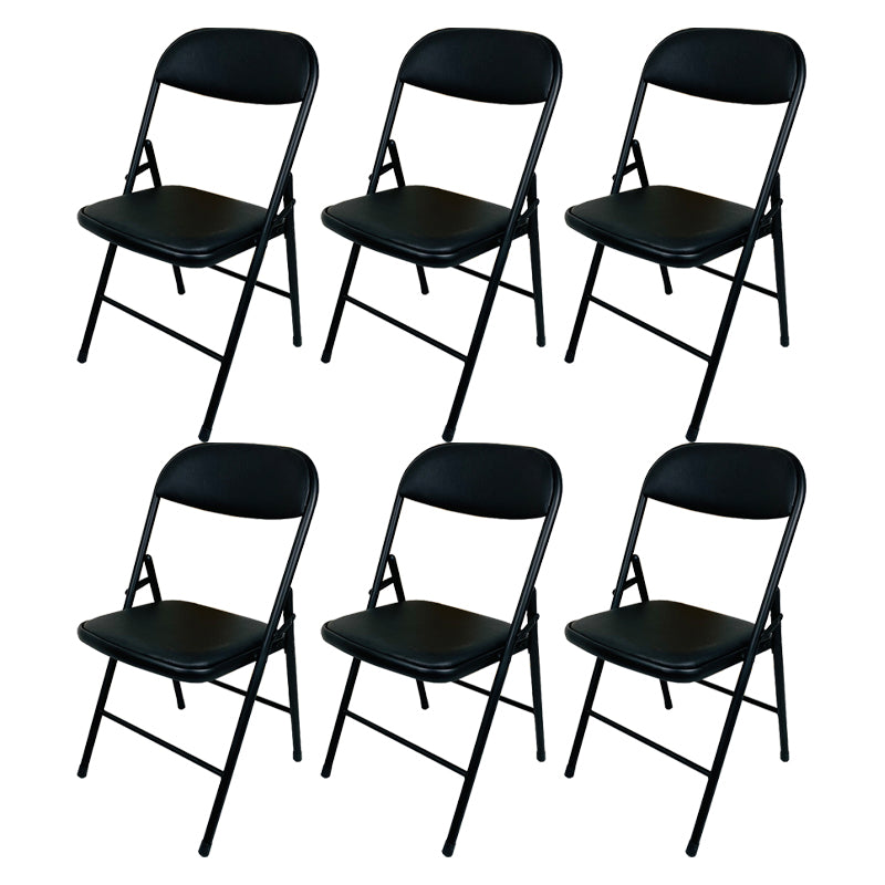 Modern Metal Office Chair No Wheels Mid/Low Back Desk Chair without Arm