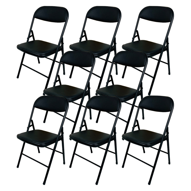 Modern Metal Office Chair No Wheels Mid/Low Back Desk Chair without Arm