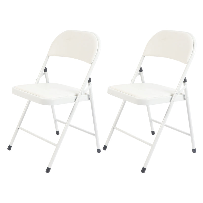 Modern Metal Office Chair No Wheels Mid/Low Back Desk Chair without Arm