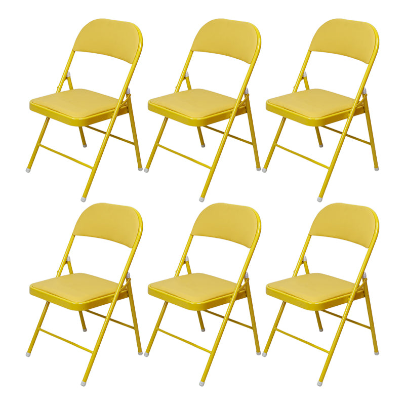 Modern Metal Office Chair No Wheels Mid/Low Back Desk Chair without Arm