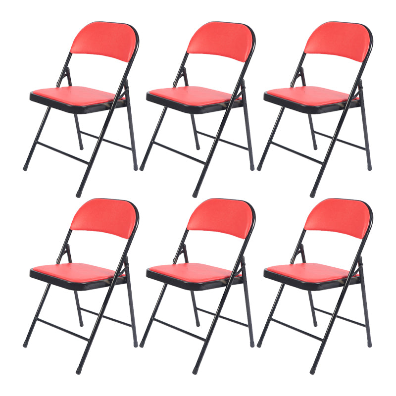 Modern Metal Office Chair No Wheels Mid/Low Back Desk Chair without Arm