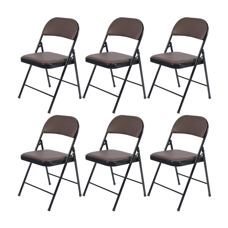 Modern Metal Office Chair No Wheels Mid/Low Back Desk Chair without Arm