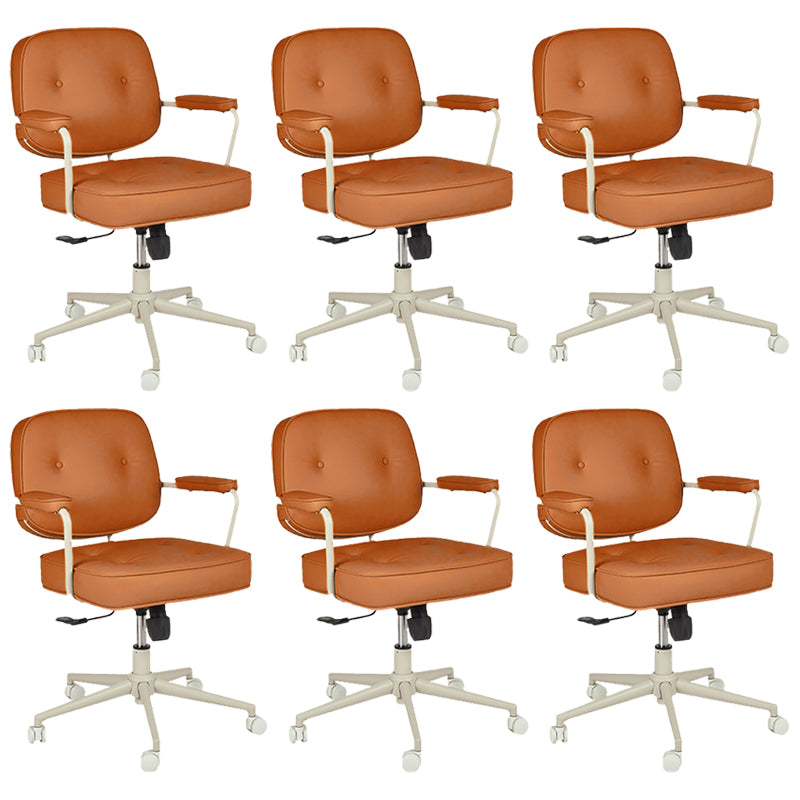 Padded Arms Desk Chair Modern No Distressing Leather Ergonomic Chair with Wheels