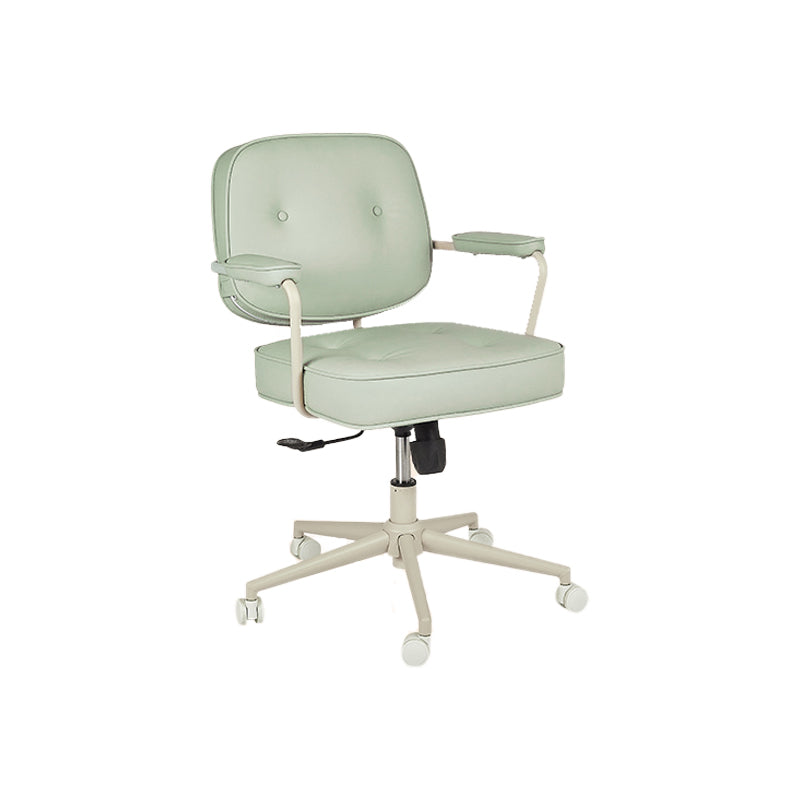 Padded Arms Desk Chair Modern No Distressing Leather Ergonomic Chair with Wheels