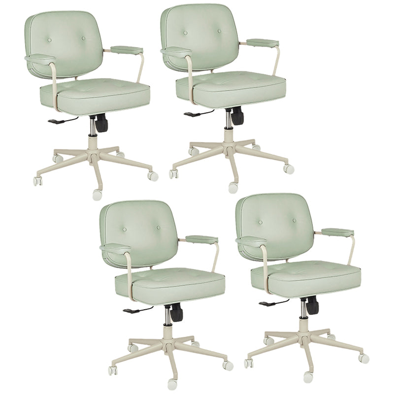 Padded Arms Desk Chair Modern No Distressing Leather Ergonomic Chair with Wheels