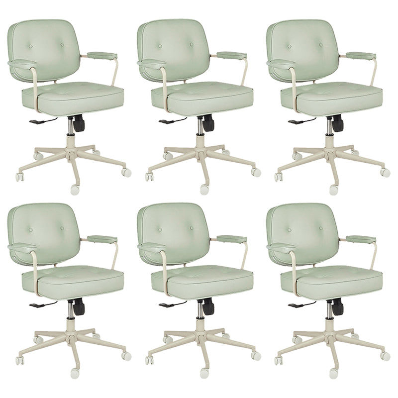 Padded Arms Desk Chair Modern No Distressing Leather Ergonomic Chair with Wheels