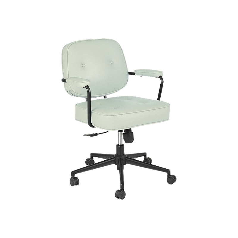 Padded Arms Desk Chair Modern No Distressing Leather Ergonomic Chair with Wheels