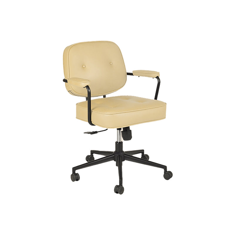 Padded Arms Desk Chair Modern No Distressing Leather Ergonomic Chair with Wheels