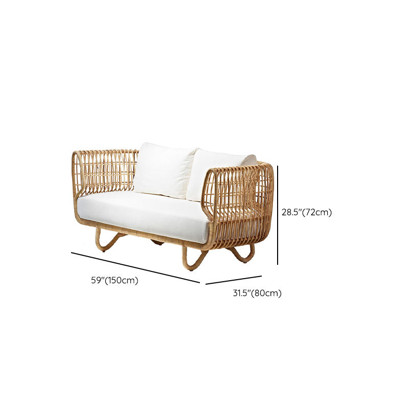 Tropical Style Outdoor Simple Sofa Outdoor Sofa Metal Rattan Patio Sofa