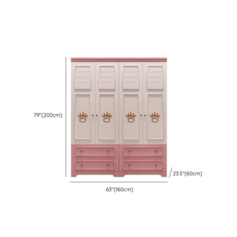 Modern Style Wood Kids Closet Bedroom Youth Armoire with Garment Rod