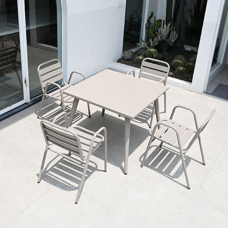 Boho Style Dining Set Grey Metal 1/5/7 Pieces Dining Set with Metal Frame