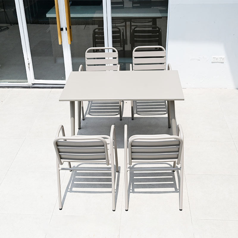 Boho Style Dining Set Grey Metal 1/5/7 Pieces Dining Set with Metal Frame